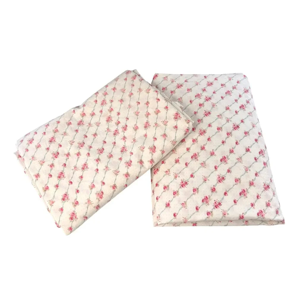 Simply Shabby Chic King Parlor Trellis Rose Sheets Floral Cottagecore Cotton 2PC